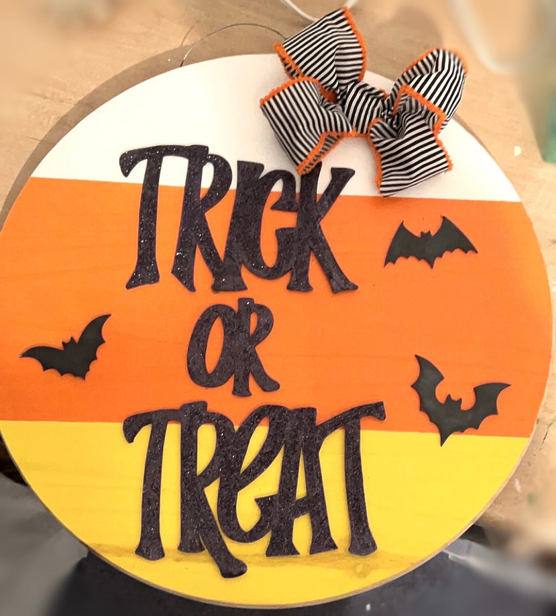 18” Glitter Trick or Treat Door Hanger