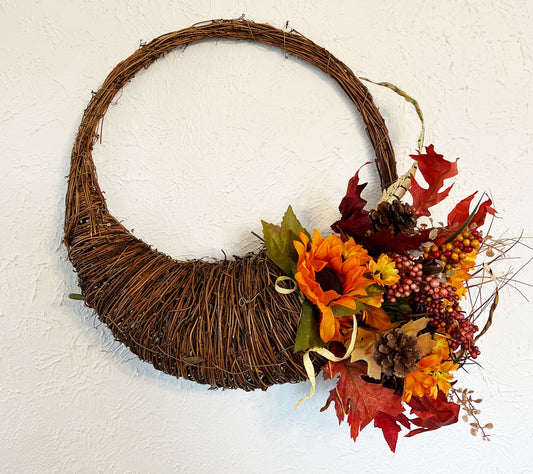 Fall Cornucopia Wreath